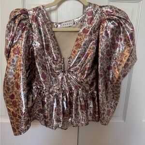 RHODE Alma Top – Cream Vichy Rose- size 4